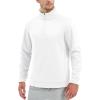 imageTACVASEN Mens Quarter Zip Pullover Sweatshirts Lightweight Fleece Lined Thermal Sweatshirts 14 Zip Golf SweatersWhite