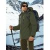 imageTACVASEN Mens Ski Snowboard Jacket Warm Winter Windproof Hiking Fishing Travel Fleece Lined Jacket Hooded with PocketsArmy Green