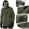 imageTACVASEN Mens Ski Snowboard Jacket Warm Winter Windproof Hiking Fishing Travel Fleece Lined Jacket Hooded with PocketsArmy Green