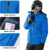 imageTACVASEN Mens Ski Snowboard Jacket Warm Winter Windproof Hiking Fishing Travel Fleece Lined Jacket Hooded with PocketsBlue