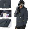 imageTACVASEN Mens Ski Snowboard Jacket Warm Winter Windproof Hiking Fishing Travel Fleece Lined Jacket Hooded with PocketsGrey