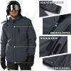 imageTACVASEN Mens Ski Snowboard Jacket Warm Winter Windproof Hiking Fishing Travel Fleece Lined Jacket Hooded with PocketsGrey