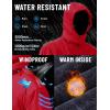 imageTACVASEN Mens Ski Snowboard Jacket Warm Winter Windproof Hiking Fishing Travel Fleece Lined Jacket Hooded with PocketsRed
