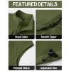 imageTACVASEN Mens Windproof Lightweight Vest Waterproof with Pockets Softshell Sleeveless Fleece Jacket for Hiking GolfArmy Green