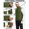 imageTACVASEN Mens Windproof Lightweight Vest Waterproof with Pockets Softshell Sleeveless Fleece Jacket for Hiking GolfArmy Green