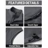 imageTACVASEN Mens Windproof Lightweight Vest Waterproof with Pockets Softshell Sleeveless Fleece Jacket for Hiking GolfDark Grey