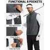 imageTACVASEN Mens Windproof Lightweight Vest Waterproof with Pockets Softshell Sleeveless Fleece Jacket for Hiking GolfDark Grey