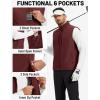 imageTACVASEN Mens Windproof Lightweight Vest Waterproof with Pockets Softshell Sleeveless Fleece Jacket for Hiking GolfWine Red