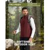 imageTACVASEN Mens Windproof Lightweight Vest Waterproof with Pockets Softshell Sleeveless Fleece Jacket for Hiking GolfWine Red
