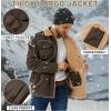 imageTACVASEN Mens Winter Jacket Sherpa Fleece Lined Cargo Coat Warm Thick Trucker Jacket with Multi PocketsBrown