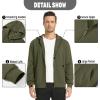 imageTACVASEN Mens Zip Up Hoodie Fleece Lined Hoodie Jacket Men Full Zip Sweatshirts Outdoor Thermal Athletic HoodiesArmy Green