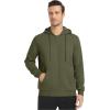 imageTACVASEN Mens Zip Up Hoodie Fleece Lined Hoodie Jacket Men Full Zip Sweatshirts Outdoor Thermal Athletic HoodiesArmy Green