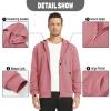 imageTACVASEN Mens Zip Up Hoodie Fleece Lined Hoodie Jacket Men Full Zip Sweatshirts Outdoor Thermal Athletic HoodiesGrey Pink