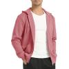 imageTACVASEN Mens Zip Up Hoodie Fleece Lined Hoodie Jacket Men Full Zip Sweatshirts Outdoor Thermal Athletic HoodiesGrey Pink