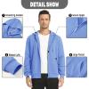 imageTACVASEN Mens Zip Up Hoodie Fleece Lined Hoodie Jacket Men Full Zip Sweatshirts Outdoor Thermal Athletic HoodiesLight Blue