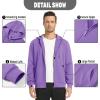 imageTACVASEN Mens Zip Up Hoodie Fleece Lined Hoodie Jacket Men Full Zip Sweatshirts Outdoor Thermal Athletic HoodiesLight Purple