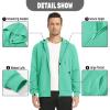 imageTACVASEN Mens Zip Up Hoodie Fleece Lined Hoodie Jacket Men Full Zip Sweatshirts Outdoor Thermal Athletic HoodiesMint Green
