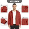 imageTACVASEN Mens Zip Up Hoodie Fleece Lined Hoodie Jacket Men Full Zip Sweatshirts Outdoor Thermal Athletic HoodiesOrange Red