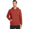 imageTACVASEN Mens Zip Up Hoodie Fleece Lined Hoodie Jacket Men Full Zip Sweatshirts Outdoor Thermal Athletic HoodiesOrange Red