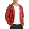 imageTACVASEN Mens Zip Up Hoodie Fleece Lined Hoodie Jacket Men Full Zip Sweatshirts Outdoor Thermal Athletic HoodiesOrange Red