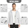 imageTACVASEN Mens Zip Up Hoodie Fleece Lined Hoodie Jacket Men Full Zip Sweatshirts Outdoor Thermal Athletic HoodiesWhite