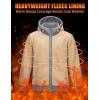 imageTACVASEN Mens Zip Up Sherpa Lined Hoodies Thick Fleece Heavyweight Jacket Windproof Thermal Zipper Sweatshirt04 Light Grey