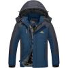 imageTACVASEN Mens Hiking Jacket Waterproof Raincoat Windproof Winter Outdoor Mountain Coat Navy M