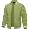 imageTACVASEN Mens Lightweight Jacket Casual Spring Fall Windbreaker Bomber Zip Up Coat With Pocket15olive Green
