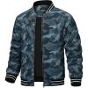 imageTACVASEN Mens Lightweight Jacket Casual Spring Fall Windbreaker Bomber Zip Up Coat With Pocket16c Sea Blue