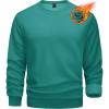 imageTACVASEN Mens Long Sleeve Crewneck Sweatshirt Winter and Fall Casual Warm Sweatshirt Fleece Lined PulloverEmerald Green