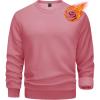 imageTACVASEN Mens Long Sleeve Crewneck Sweatshirt Winter and Fall Casual Warm Sweatshirt Fleece Lined PulloverGrey Pink