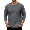 imageTACVASEN Mens Long Sleeve Tee Shirts Cotton Lightweight Casual Pocket Crew Neck Work T Shirts for All Season06dark Gray