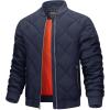 imageTACVASEN Mens Padded Jackets Winter Full Zipper Fleece Outwear Casual Windproof Bomber Varsity CoatNavy