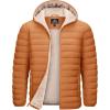 imageTACVASEN Mens Puffer Jacket Hooded Sherpa Lined Water Resistant Windproof Insulated Jacket Warm Winter Puffy CoatLight Brown