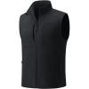 imageTACVASEN Mens Windproof Lightweight Vest Waterproof with Pockets Softshell Sleeveless Fleece Jacket for Hiking GolfBlack