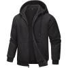 imageTACVASEN Mens Zip Up Hoodie Fleece Lined Hoodie Jacket Men Full Zip Sweatshirts Outdoor Thermal Athletic HoodiesBlack