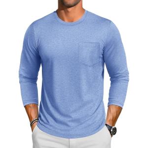 imageTACVASEN Mens Long Sleeve Tee Shirts Cotton Lightweight Casual Pocket Crew Neck Work T Shirts for All Season15blue Gray