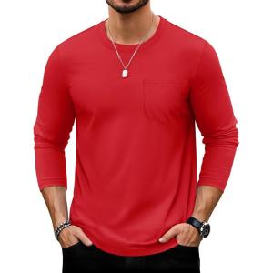 imageTACVASEN Mens Long Sleeve Tee Shirts Cotton Lightweight Casual Pocket Crew Neck Work T Shirts for All Season16tomatored