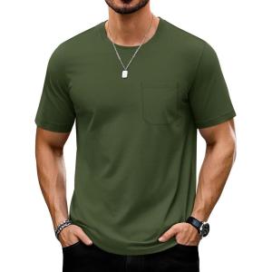 imageTACVASEN Mens Pocket TShirts UPF 50 Short Sleeve Tshirts Mositure Wicking Lightweight Casual Shirt Summer Cooling TeeArmy Green