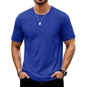 imageTACVASEN Mens Pocket TShirts UPF 50 Short Sleeve Tshirts Mositure Wicking Lightweight Casual Shirt Summer Cooling TeeColor Blue