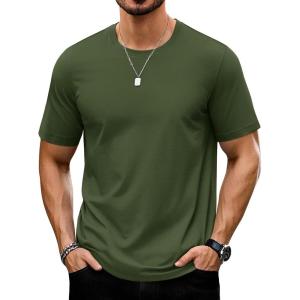 imageTACVASEN Mens TShirts Short Sleeve UPF50 Mositure Wicking Shirts Lightweight Cooling Crew Neck TshirtArmy Green