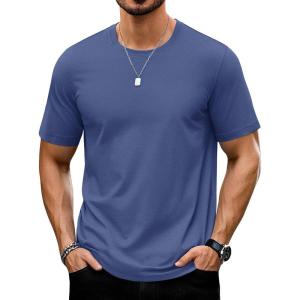 imageTACVASEN Mens TShirts Short Sleeve UPF50 Mositure Wicking Shirts Lightweight Cooling Crew Neck TshirtBluegray