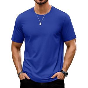 imageTACVASEN Mens TShirts Short Sleeve UPF50 Mositure Wicking Shirts Lightweight Cooling Crew Neck TshirtColor Blue