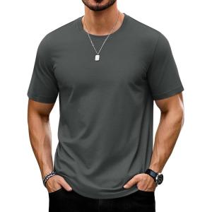 imageTACVASEN Mens TShirts Short Sleeve UPF50 Mositure Wicking Shirts Lightweight Cooling Crew Neck TshirtDark Grey