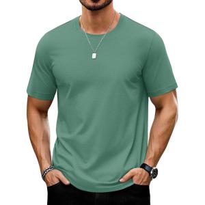 imageTACVASEN Mens TShirts Short Sleeve UPF50 Mositure Wicking Shirts Lightweight Cooling Crew Neck TshirtGraygreen