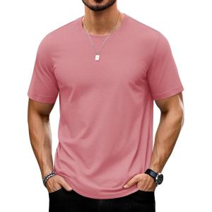 imageTACVASEN Mens TShirts Short Sleeve UPF50 Mositure Wicking Shirts Lightweight Cooling Crew Neck TshirtGraypink