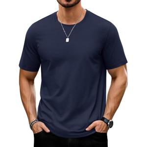 imageTACVASEN Mens TShirts Short Sleeve UPF50 Mositure Wicking Shirts Lightweight Cooling Crew Neck TshirtNavy