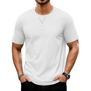 imageTACVASEN Mens TShirts Short Sleeve UPF50 Mositure Wicking Shirts Lightweight Cooling Crew Neck TshirtWhite