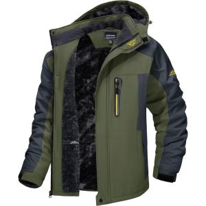 imageTACVASEN Winter Mens Snow Jacket Men Ski Coats Snowboard WaterproofGreen
