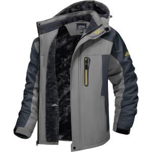 imageTACVASEN Winter Mens Snow Jacket Men Ski Coats Snowboard WaterproofLight Gray